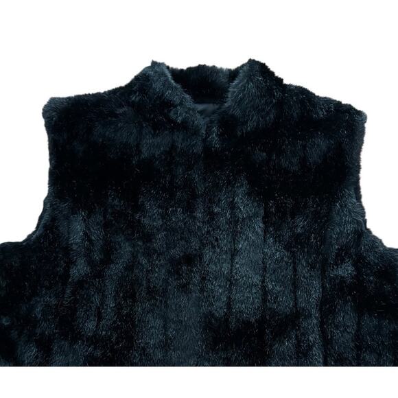 Fabulous furs Black Mink Faux Fur Hook Vest size 2 XL - Picture 5 of 16